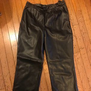 George Size 8 Women's Straight-Leg Espresso Brown Leather Pants